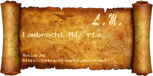 Lambrecht Márta névjegykártya