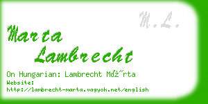 marta lambrecht business card